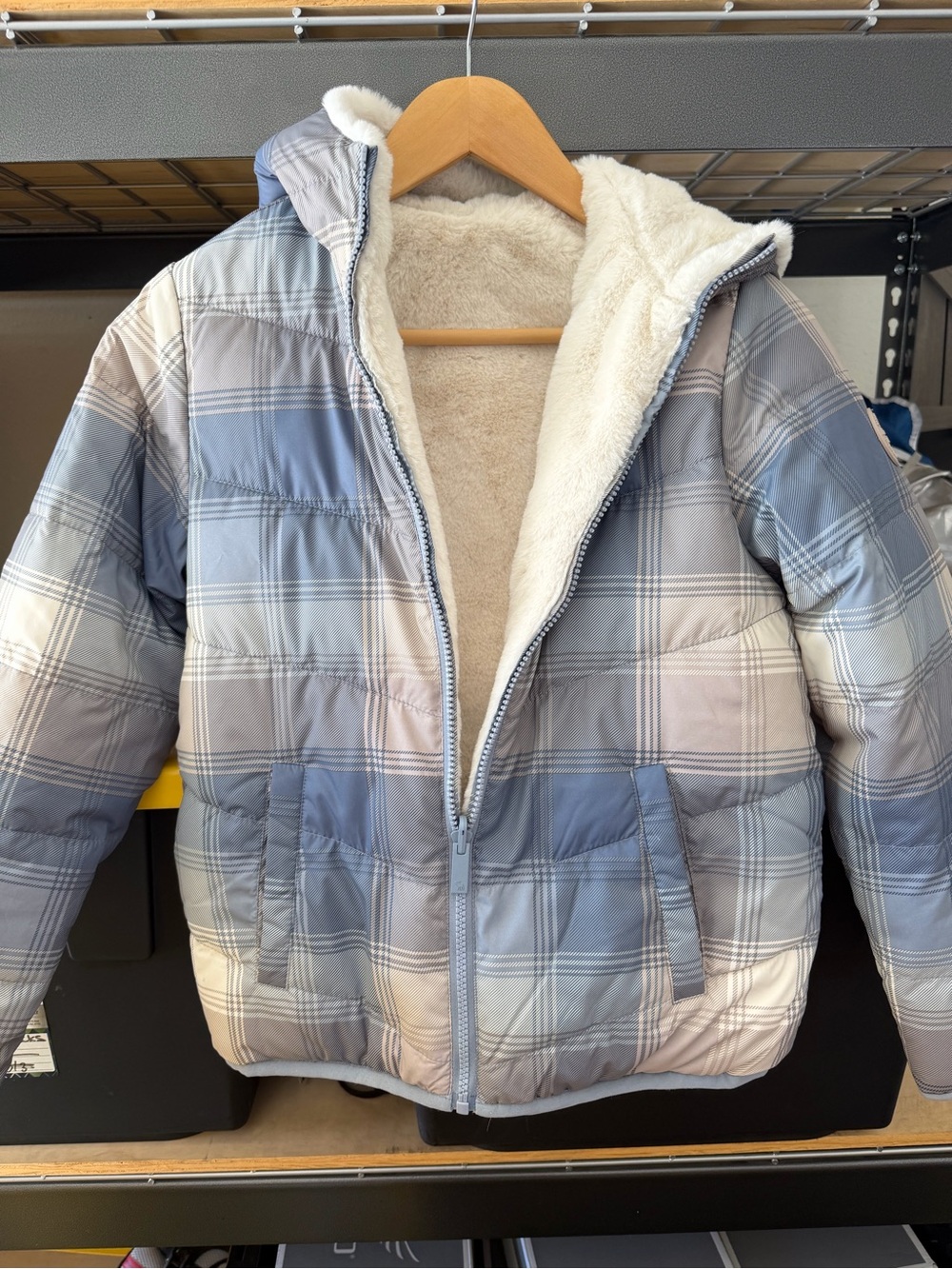 abercrombie kids Gray Striped Jacket Liner